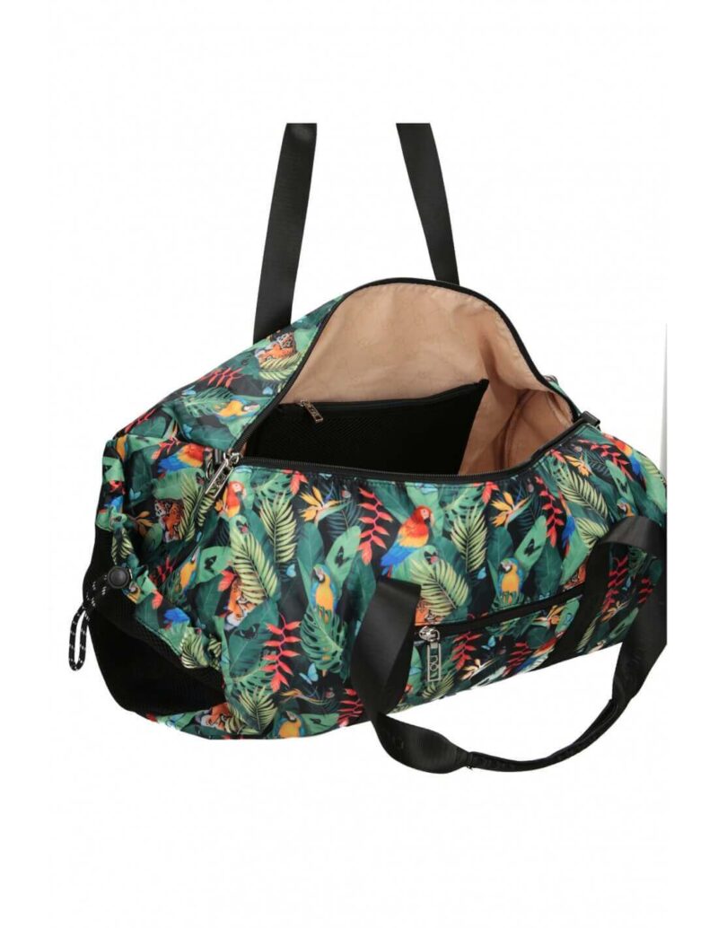 sportowa torba nobo z tropikalnym printem zielona (3)